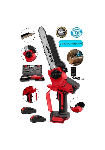 Pro Seri 256dxf Çift Akü Otomatik Yağlamalı El Testeresi Ağaç Odun Dal Kesme Budama Testeresi.