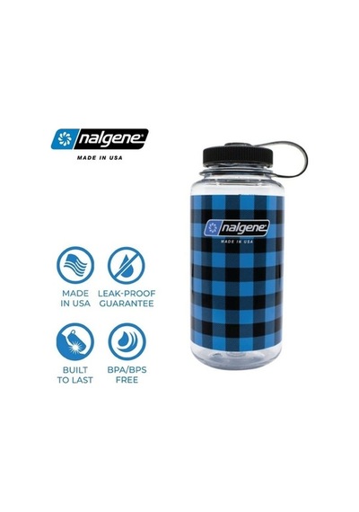 Nalgene 32 Oz Wide Mouth Suluk Matara 1 Litre Kare Desenli Mavi Nalgene 32 Oz Wide Mouth Suluk Matara 1 Litre Kare Desenli Mavi