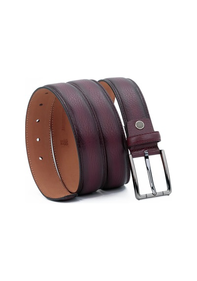 Tuna Hakiki Deri 3.2 Cm Klasik Erkek Kemer - Kmr5002 Bordo