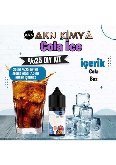 Cola Ice Yoğun Dıy Kit Cola Buz Gıda Aroması %25 Oranda Aroma İçerir Hazır Değildir 30 Ml