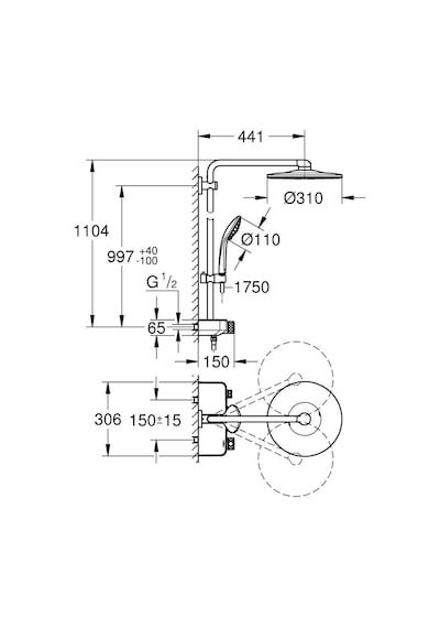 Grohe Euphorıa Smartcontrol System 310 Duvar Tipi Termostatlı - 2