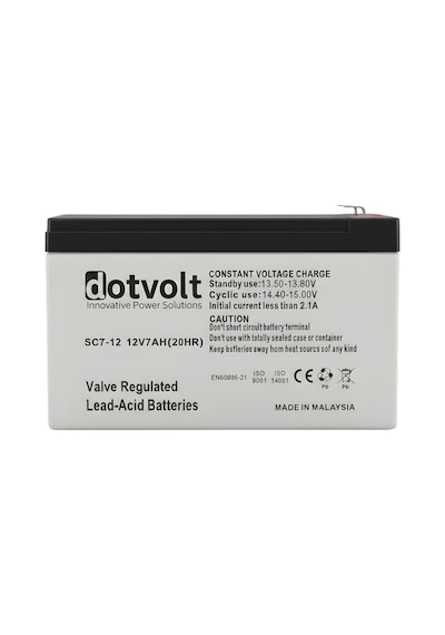 Dotvolt 12v 7ah Kuru Akü Bakımsız Akü Ups Alarm Güvenlik Sistemleri