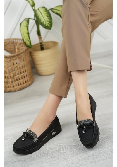 Nesil Shoes Nstar 400 Siyah Kot Anatomik Günlük Kadın Ayakkabı-siyah Kot Siyah