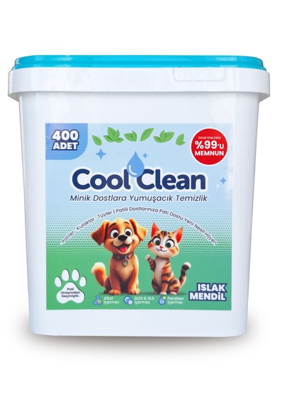Coolclean - Evcil Hayvan Temizlik Islak Mendili - 400'lü Kova