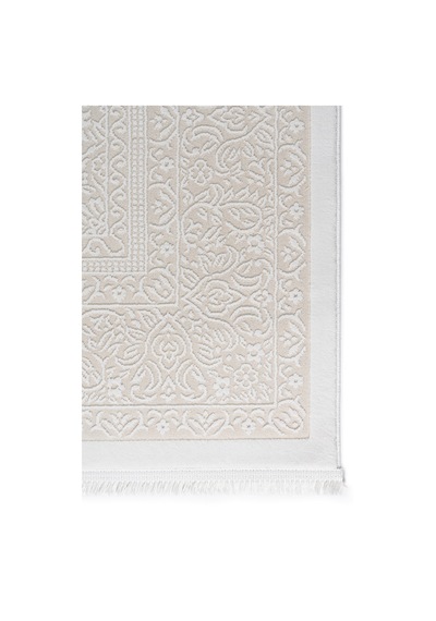 Badelya Home Krem Ekru 7134 Modern Doğal Taban Saçaklı Salon Koridor Mutfak Çocuk Oturma Odası Halı Yolluk 7134-krem