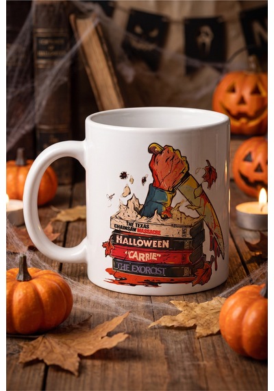 Özel Tasarım Kupa Bardak Halloween Knife Konsept Baskılı Porselen Hediye Kupa Bardak