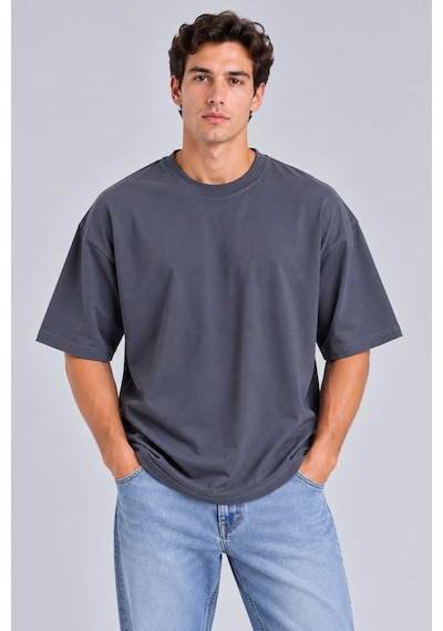 Parshey Unisex Oversize Tişört %100 Pamuk Premium Kalın Kumaş Rahat Kesim Çok Renkli