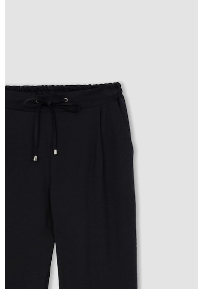 DeFacto Jogger Pantolon Keten Görünümlü Cepli Yüksek Bel Düz Paça R0433AZ25SPBK81