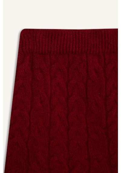 Defacto Yılbaşı Temalı Slim Fit Dar Kesim Mini Triko Kadın Etek D3702AX24CWRD56 Kırmızı