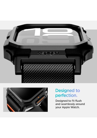 Apple Watch 42mm Seri 11/10 İle Uyumlu Kılıf & Kordon Kayış Lite Fit Pro Matte Black - Acs08594 Çok Renkli