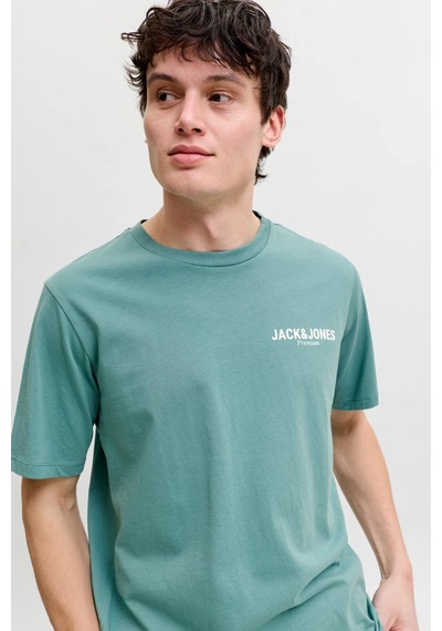 Jack & Jones Jprblaoscar Erkek Tişört Kısa Kollu Pamuklu Şık Günlük Yeşil