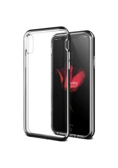 Vrs Design Apple Uyumlu iPhone X İle Crystal Bumper Kılıf Metallic Black Siyah