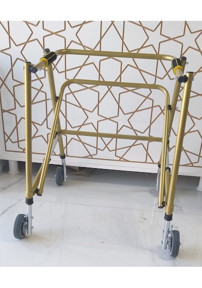 Çocuk Dört Tekerlekli Frenli Katlanabilir Ters Walker Büyük