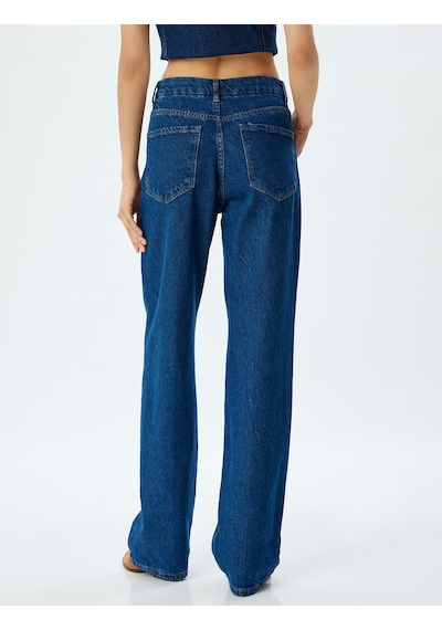 Koton Yüksek Bel Kot Pantolon Düz Paça Düğmeli Pamuklu - Straight Fit Jean Koyu İndigo 5wal40147md Koyu İndigo Koton Yüksek Bel Kot Pantolon Düz Paça Düğmeli Pamuklu - Straight Fit Jean Koyu İndigo 5wal40147md Koyu İndigo