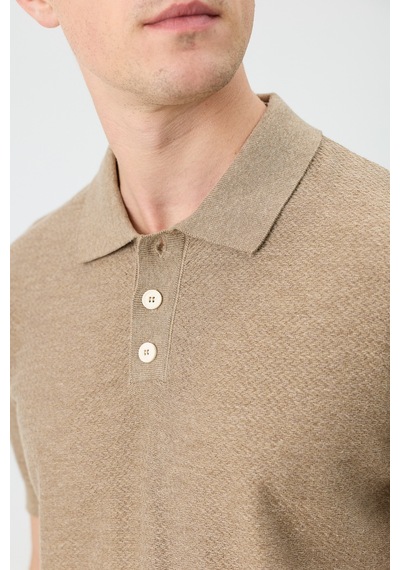 Antioch Dokulu Polo Yaka Triko Erkek T-shirt Bej
