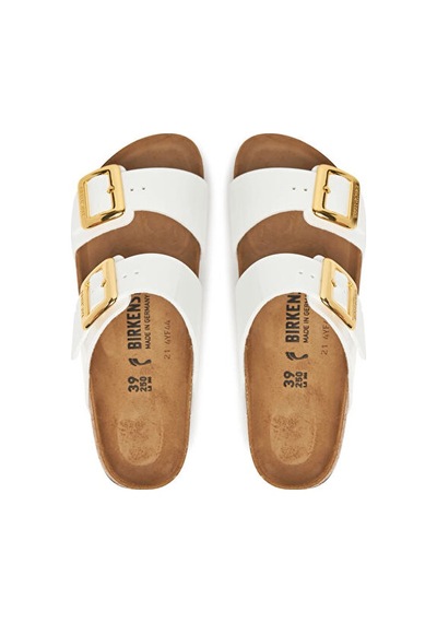 Birkenstock Sydney Cushion Buckle Bf Patent Kadın Terliği 1029438-20344 Beyaz Beyaz