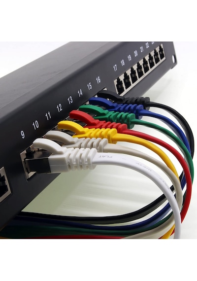 5 adet IRENIS CAT7 Kablo Yassı FTP Ethernet Kablosu, 2 mt Kırmızı