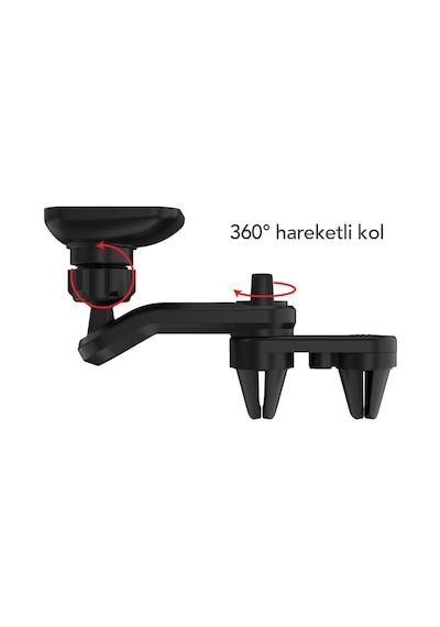 Mf Product Mfb107 Izgara Girişli 360 Derece Dönen Başlıklı Araç İçi Manyetik Telefon Tutucu Siyah