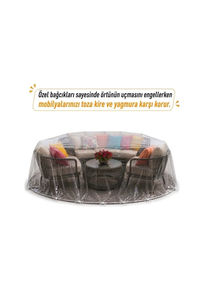 En Çok Tercih Edilen Şeffaf Bahçe Mobilyası Koruma Örtüsü,su Geçirmez,pvc Balkon,teras,masa Takımı Koruyucu Kılıf,200x100 Cm-yuvarlak Diğer