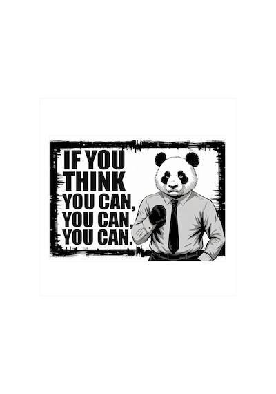 Motivasyonel Panda Sözü Mdf Tablo