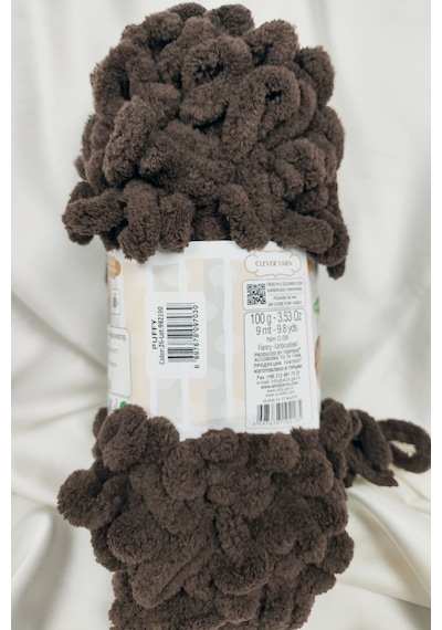 Puffy Acı Kahve El Örgü İpi 100gr. 9mt. 5'li Paket - Renk: 26