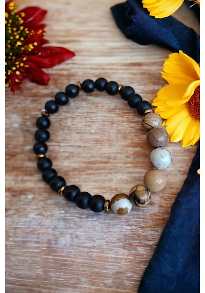 Odun Jasper Taşı Büyük Boy 10 Mm Bileklik Jasper Taşı Oniks Taşı Hematit Taşı Bileklik Asetat Kutu Asetat Kutu