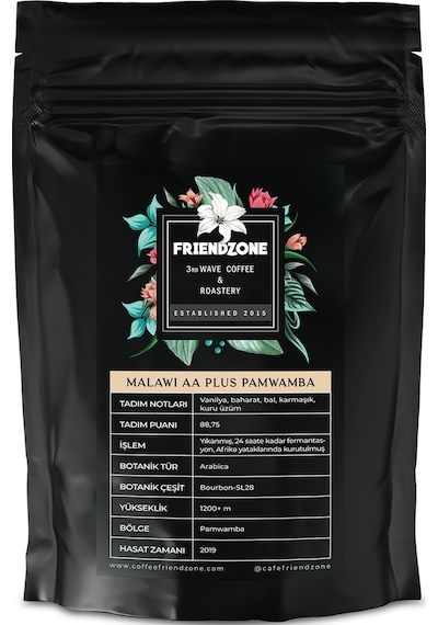 Friendzone Malawi AA Plus Pamwamba Yöresel Espresso Çekirdek Kahve 500 G