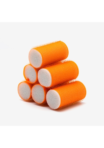 Croc 1224 Turuncu 6lı Mini Paket Bigudi Cırtlı Saç Bigudisi Çap 3cm Turuncu