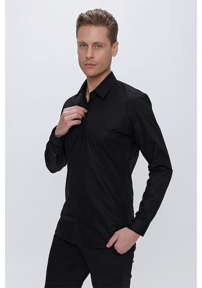 Efor Gk 665 Slim Fit Siyah Klasik Gömlek Siyah Efor Gk 665 Slim Fit Siyah Klasik Gömlek Siyah