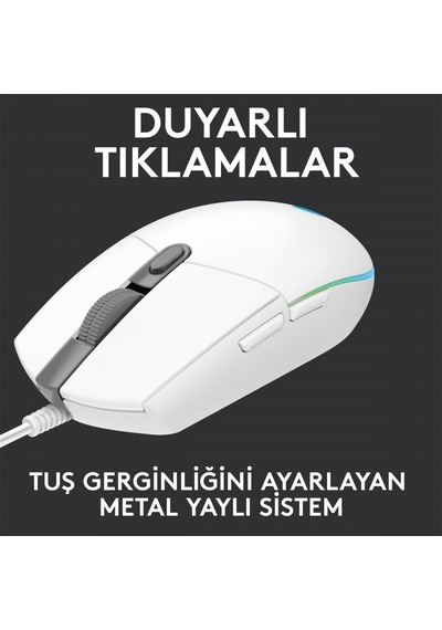 LOGITECH G G102 LIGHTSYNC OYUNCU MOUSE BEYAZ  910-005824