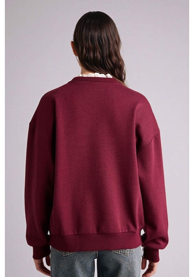Defacto Oversıze Baskılı Sweatshirt G9608ax26spbr33 Bordo-br33