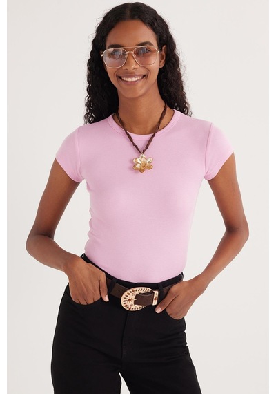 Tudors Kadın Slim Fit Dar Kesim Bisiklet Yaka Modal Kumaş Pembe Bluz-34669 Pembe Tudors Kadın Slim Fit Dar Kesim Bisiklet Yaka Modal Kumaş Pembe Bluz-34669 Pembe