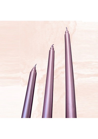 10 Pcs Chrıstmas Candle Metallıc Brıght Pink Candlestıck 10 Adet Pembe Şamdan Mumu Yılbaşı Mumları