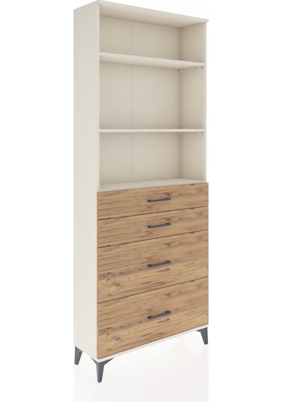 Arges Dolap 3 Raflı 4 Çekmeceli 88x30x221 Aytaşı-çam Aytaşı