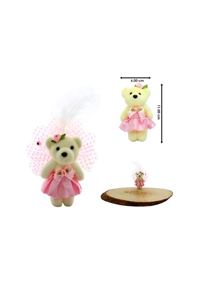 Süslü Minik Ayıcık Süs, 11cm X 6cm - Pembe 1+