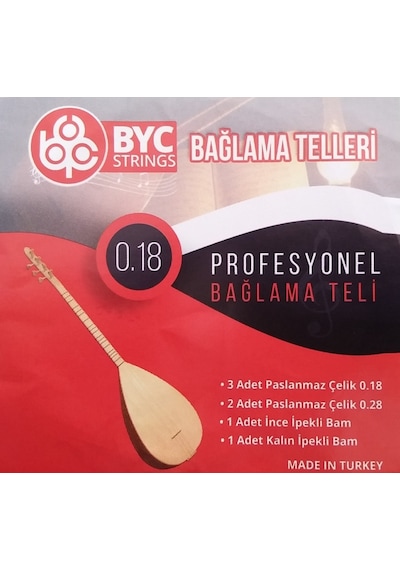 7Nota Byc18 Kısa Sap Bağlama Teli Takım Profesyonel 0.18 Kısa Sap