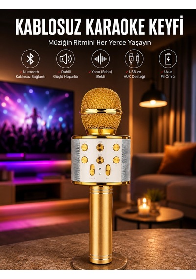 Taşınabilir Bluetooth Karaoke Mikrofon: Hafıza Kart Girişli, Etkileyici Performans - 5000