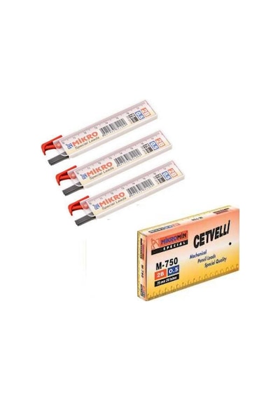 Min 0.5 MM Cetvelli Kalem Ucu 75 MM Mikro Uç 3 Adet