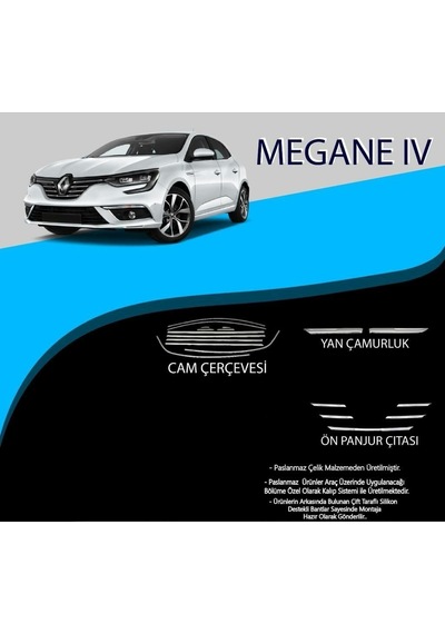 Renault Megane 4 Cam Çerçevesi-yan Çamurluk-ön Panjur Çıtası Set