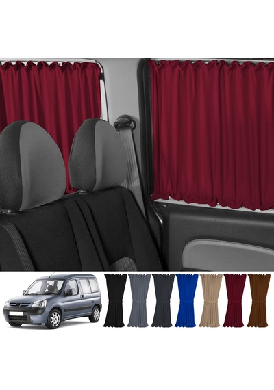 Pandami Peugeot Partner 1996-2008 Uyumlu Bordo Raylı Oto Perde Takımı