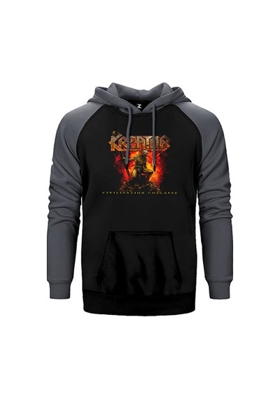 Kreator Civilization Collapse Gri Renk Reglan Kol Sweatshirt / Hoodie
