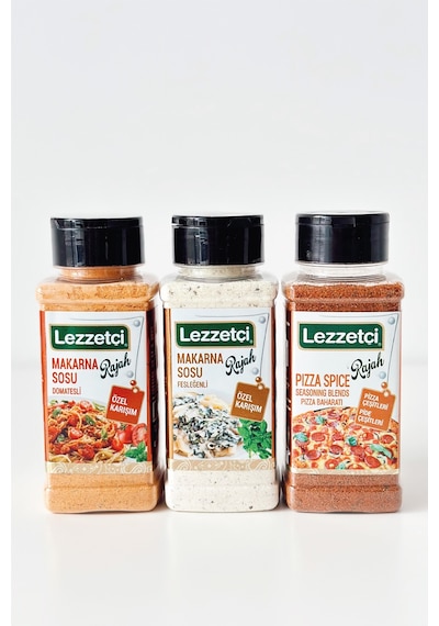 Lezzetçi Makarna Sosu Domatesli + Makarna Sosu Fesleğenli + Pizza Spice 3 x 120 G