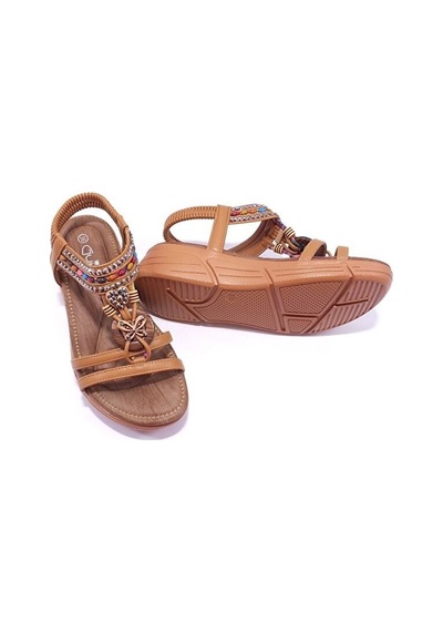 Guja 25y154-2 Cy Camel Kadın Yazlık Deri Sandalet