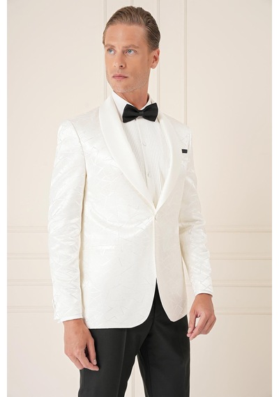 Efor Black 036 Slim Fit Saten Yaka Çift Yırtmaçlı Tek Düğmeli Krem Damatlık Smokin Ceket Krem Efor Black 036 Slim Fit Saten Yaka Çift Yırtmaçlı Tek Düğmeli Krem Damatlık Smokin Ceket Krem