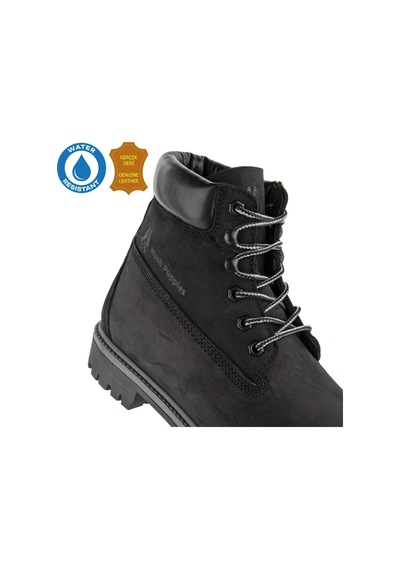 Hush Puppies Helppo 725812 Gerçek Deri, Anatomik, Waterresist Erkek Bot Siyah Siyah