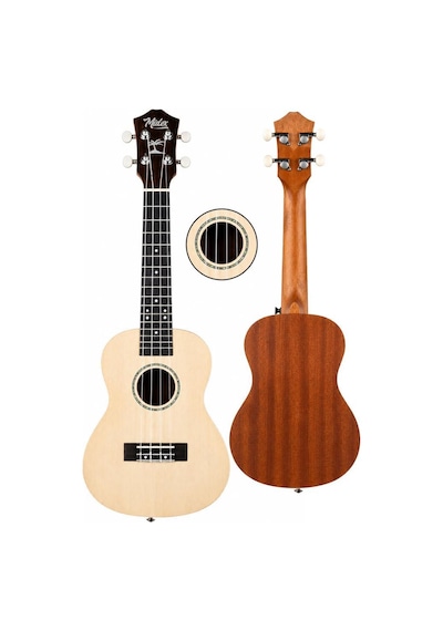 Midex Sp-21nt Kaliteli Natural Soprano Sedef İşlemeli Ukulele Seti
