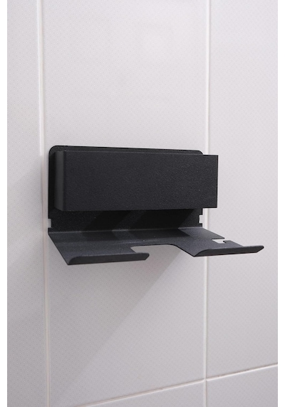 Risingmaber Siyah Metal Yapışkanlı Saç Kurutma Askısı, Yapışkanlı Banyo Düzenleyici Organizer Fön Makinelik M Diğer