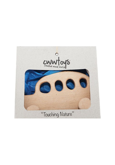 Cwwtoys Dostluk Otobüsü Boyasız Ahşap Oyuncak, Masif Kayın, 18 Ay+