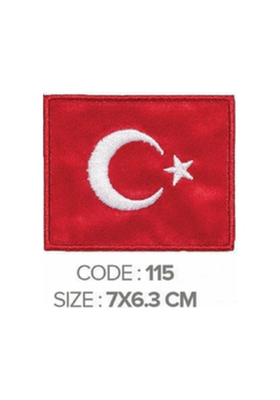 Ütü İle Yapışan Arma Patch Türk Bayrağı En:7cm Boy:6.3cm 1 Adet - 691442366 Diğer