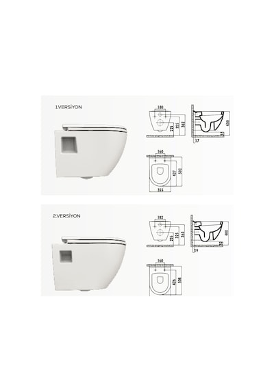 Creavit Terra Asma Klozet Tp325 Kapak Hariç